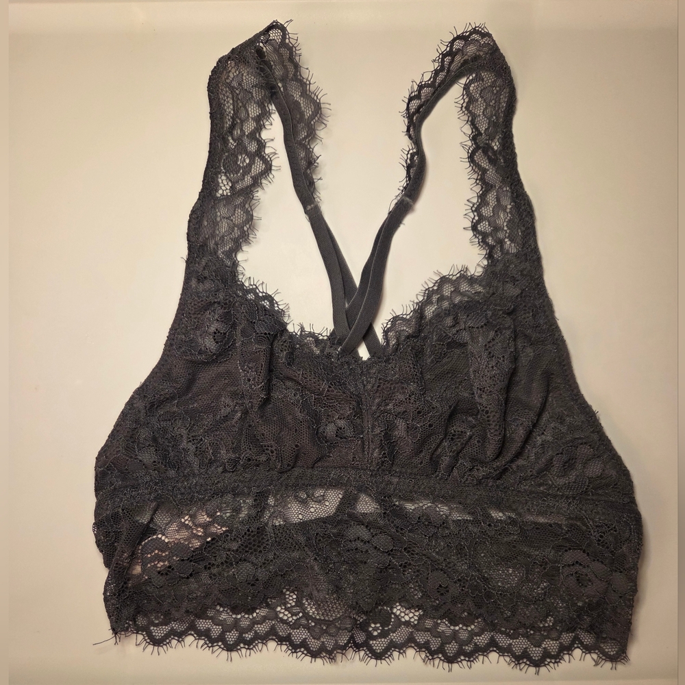 Candie's Gray Lace Bralette Intimates- Size Small